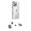MARSİLYAN™- iPhone 16 Pro Kılıf Nova Doku - Siyah 3D Antistatik Seramik Nano Ekran Koruyucu + Raze Metal Kamera Lens - SH