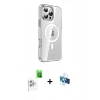 MARSİLYAN™- iPhone 16 Pro Kılıf Nova Doku - Siyah 3D Antistatik Seramik Nano Ekran Koruyucu + Raze Metal Kamera Lens - BZ