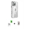 MARSİLYAN™- iPhone 16 Pro Kılıf Nova Doku - Siyah Bilvis 3D Cam Ekran Koruyucu + Raze Metal Kamera Lens - BZ