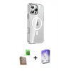MARSİLYAN™- iPhone 16 Pro Kılıf Nova Doku - Siyah Bilvis 5in1 3D Magic Cam Ekran Koruyucu + Raze Metal Kamera Lens - CLTM