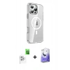 MARSİLYAN™- iPhone 16 Pro Kılıf Nova Doku - Siyah Bilvis 5in1 5D Magic Hayalet Cam Ekran Koruyucu + Raze Metal Kamera Lens - BZ