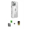 MARSİLYAN™- iPhone 16 Pro Kılıf Nova Doku - Siyah Buffer Cam Ekran Koruyucu + Raze Metal Kamera Lens - SH