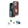 MARSİLYAN™- iPhone 16 Pro Kılıf Nova Form Koleksiyonu - Siyah 3D Antistatik Cam Ekran Koruyucu + Raze Metal Kamera Lens - BZ