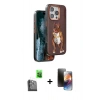 MARSİLYAN™- iPhone 16 Pro Kılıf Nova Form Koleksiyonu - Siyah 3D Antistatik Mat Seramik Nano Ekran Koruyucu + Raze Metal Kamera Lens - SH