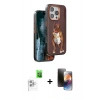 MARSİLYAN™- iPhone 16 Pro Kılıf Nova Form Koleksiyonu - Siyah 3D Antistatik Mat Seramik Nano Ekran Koruyucu + Raze Metal Kamera Lens - BZ