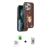 MARSİLYAN™- iPhone 16 Pro Kılıf Nova Form Koleksiyonu - Siyah Bilvis 3D Cam Ekran Koruyucu + Beyaz Raze Metal Kamera Lens