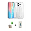 MARSİLYAN™- iPhone 16 Pro Kılıf Nova Işık Koleksiyonu - Şeffaf Pasifik Cam Ekran Koruyucu + Raze Metal Kamera Lens - CLTM