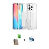 MARSİLYAN™- iPhone 16 Pro Kılıf Nova Işık Koleksiyonu - Siyah 3D Antistatik Seramik Nano Ekran Koruyucu + Çöl Titanyum Raze Metal Kamera Lens