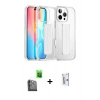 MARSİLYAN™- iPhone 16 Pro Kılıf Nova Işık Koleksiyonu - Siyah Bilvis 0.18mm Plus Cam Ekran Koruyucu + Raze Metal Kamera Lens - SH