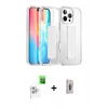 MARSİLYAN™- iPhone 16 Pro Kılıf Nova Işık Koleksiyonu - Siyah Bilvis 3D Cam Ekran Koruyucu + Beyaz Raze Metal Kamera Lens