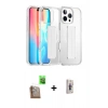 MARSİLYAN™- iPhone 16 Pro Kılıf Nova Işık Koleksiyonu - Siyah Bilvis 3D Cam Ekran Koruyucu + Raze Metal Kamera Lens - CLTM