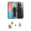 MARSİLYAN™- iPhone 16 Pro Kılıf Nova Işık Koleksiyonu - Siyah Bilvis 3D Cam Ekran Koruyucu + Raze Metal Kamera Lens - CLTM