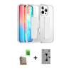 MARSİLYAN™- iPhone 16 Pro Kılıf Nova Işık Koleksiyonu - Siyah Bilvis 3D Mat Cam Ekran Koruyucu + Raze Metal Kamera Lens - CLTM