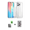 MARSİLYAN™- iPhone 16 Pro Kılıf Nova Işık Koleksiyonu - Siyah Bilvis 3D Mat Cam Ekran Koruyucu + Raze Metal Kamera Lens - SH