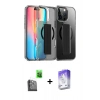 MARSİLYAN™- iPhone 16 Pro Kılıf Nova Işık Koleksiyonu - Siyah Bilvis 5in1 3D Magic Cam Ekran Koruyucu + Raze Metal Kamera Lens - SH