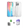 MARSİLYAN™- iPhone 16 Pro Kılıf Nova Işık Koleksiyonu - Siyah Bilvis 5in1 3D Magic Cam Ekran Koruyucu + Raze Metal Kamera Lens - SH