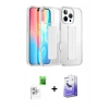 MARSİLYAN™- iPhone 16 Pro Kılıf Nova Işık Koleksiyonu - Siyah Bilvis 5in1 5D Magic Hayalet Cam Ekran Koruyucu + Raze Metal Kamera Lens - BZ