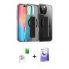 MARSİLYAN™- iPhone 16 Pro Kılıf Nova Işık Koleksiyonu - Siyah Bilvis 5in1 5D Magic Hayalet Cam Ekran Koruyucu + Raze Metal Kamera Lens - BZ