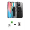 MARSİLYAN™- iPhone 16 Pro Kılıf Nova Işık Koleksiyonu - Siyah Bilvis Hayalet Cam Ekran Koruyucu + Raze Metal Kamera Lens - BZ