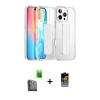 MARSİLYAN™- iPhone 16 Pro Kılıf Nova Işık Koleksiyonu - Siyah Buffer Hayalet Cam Ekran Koruyucu + Raze Metal Kamera Lens - SH