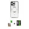 MARSİLYAN™- iPhone 16 Pro Kılıf Nova Işık Özel Seri - Şeffaf 360 Full Body Arka Koruyucu + Raze Metal Kamera Lens - CLTM