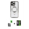 MARSİLYAN™- iPhone 16 Pro Kılıf Nova Işık Özel Seri - Şeffaf 360 Full Body Arka Koruyucu + Raze Metal Kamera Lens - SH