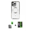 MARSİLYAN™- iPhone 16 Pro Kılıf Nova Işık Özel Seri - Şeffaf 360 Full Body Arka Koruyucu + Raze Metal Kamera Lens - SH