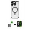 MARSİLYAN™- iPhone 16 Pro Kılıf Nova Işık Özel Seri - Şeffaf 360 Full Body Arka Koruyucu + Raze Metal Kamera Lens - SH