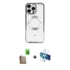 MARSİLYAN™- iPhone 16 Pro Kılıf Nova Işık Özel Seri - Siyah 3D Antistatik Cam Ekran Koruyucu + Raze Metal Kamera Lens - CLTM