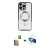 MARSİLYAN™- iPhone 16 Pro Kılıf Nova Işık Özel Seri - Siyah 3D Antistatik Cam Ekran Koruyucu + Raze Metal Kamera Lens - CLTM