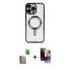 MARSİLYAN™- iPhone 16 Pro Kılıf Nova Işık Özel Seri - Siyah 3D Antistatik Mat Seramik Nano Ekran Koruyucu + Raze Metal Kamera Lens - CLTM