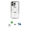 MARSİLYAN™- iPhone 16 Pro Kılıf Nova Işık Özel Seri - Siyah 3D Antistatik Seramik Nano Ekran Koruyucu + Raze Metal Kamera Lens - BZ