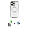 MARSİLYAN™- iPhone 16 Pro Kılıf Nova Işık Özel Seri - Siyah 3D Antistatik Seramik Nano Ekran Koruyucu + Raze Metal Kamera Lens - SH