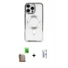 MARSİLYAN™- iPhone 16 Pro Kılıf Nova Işık Özel Seri - Siyah Bilvis 0.18mm Plus Cam Ekran Koruyucu + Raze Metal Kamera Lens - CLTM