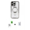 MARSİLYAN™- iPhone 16 Pro Kılıf Nova Işık Özel Seri - Siyah Bilvis 0.18mm Plus Cam Ekran Koruyucu + Raze Metal Kamera Lens - BZ