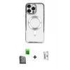MARSİLYAN™- iPhone 16 Pro Kılıf Nova Işık Özel Seri - Siyah Bilvis 0.18mm Plus Cam Ekran Koruyucu + Raze Metal Kamera Lens - SH