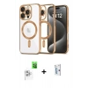 MARSİLYAN™- iPhone 16 Pro Kılıf Nova Işık Özel Seri - Siyah Bilvis 0.18mm Plus Cam Ekran Koruyucu + Raze Metal Kamera Lens - BZ
