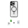 MARSİLYAN™- iPhone 16 Pro Kılıf Nova Işık Özel Seri - Siyah Bilvis 0.18mm Plus Cam Ekran Koruyucu + Raze Metal Kamera Lens - BZ