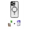 MARSİLYAN™- iPhone 16 Pro Kılıf Nova Işık Özel Seri - Siyah Bilvis 5in1 3D Magic Cam Ekran Koruyucu + Raze Metal Kamera Lens - CLTM