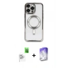 MARSİLYAN™- iPhone 16 Pro Kılıf Nova Işık Özel Seri - Siyah Bilvis 5in1 3D Magic Cam Ekran Koruyucu + Raze Metal Kamera Lens - BZ