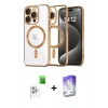 MARSİLYAN™- iPhone 16 Pro Kılıf Nova Işık Özel Seri - Siyah Bilvis 5in1 3D Magic Cam Ekran Koruyucu + Raze Metal Kamera Lens - BZ