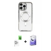 MARSİLYAN™- iPhone 16 Pro Kılıf Nova Işık Özel Seri - Siyah Bilvis 5in1 5D Magic Hayalet Cam Ekran Koruyucu + Raze Metal Kamera Lens - BZ