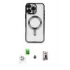 MARSİLYAN™- iPhone 16 Pro Kılıf Nova Işık Özel Seri - Siyah Bilvis Hayalet Cam Ekran Koruyucu + Raze Metal Kamera Lens - BZ