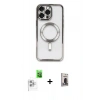 MARSİLYAN™- iPhone 16 Pro Kılıf Nova Işık Özel Seri - Siyah Bilvis Hayalet Cam Ekran Koruyucu + Raze Metal Kamera Lens - BZ