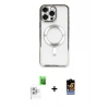 MARSİLYAN™- iPhone 16 Pro Kılıf Nova Işık Özel Seri - Siyah Buffer Hayalet Cam Ekran Koruyucu + Raze Metal Kamera Lens - BZ