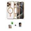 MARSİLYAN™- iPhone 16 Pro Kılıf Nova Işık Özel Seri - Siyah Buffer Hayalet Cam Ekran Koruyucu + Raze Metal Kamera Lens - CLTM