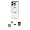MARSİLYAN™- iPhone 16 Pro Kılıf Nova Işık Özel Seri - Siyah Buffer Hayalet Cam Ekran Koruyucu + Raze Metal Kamera Lens - CLTM