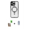 MARSİLYAN™- iPhone 16 Pro Kılıf Nova Işık Özel Seri - Siyah Joko Magic 5D Cam + Raze Metal Kamera Lens - CLTM