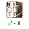 MARSİLYAN™- iPhone 16 Pro Kılıf Nova Işık Özel Seri - Siyah Joko Magic 5D Hayalet Cam + Raze Metal Kamera Lens - BZ