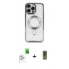 MARSİLYAN™- iPhone 16 Pro Kılıf Nova Işık Özel Seri - Siyah Joko Magic 5D Hayalet Cam + Raze Metal Kamera Lens - BZ